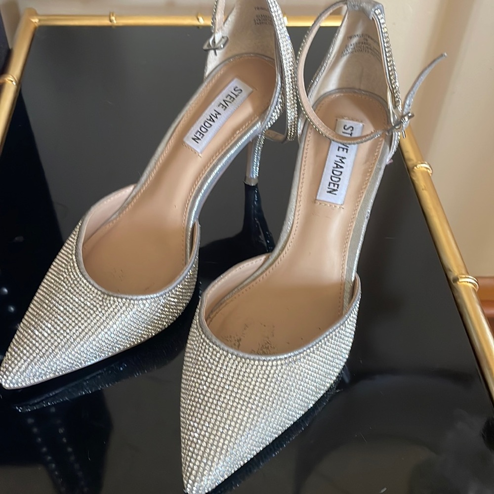 Steve Madden rhinestone high heels . Size 7 .